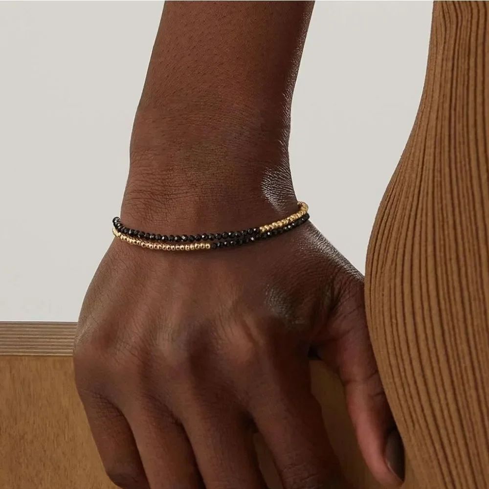 🔥⏭️NIB Handmade Double Layer Spinel Beaded Gemstone Bracelet